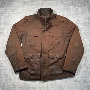 Gap Jacket Mens Medium Brown Feild Utility Military Wax Cotton M65 Style